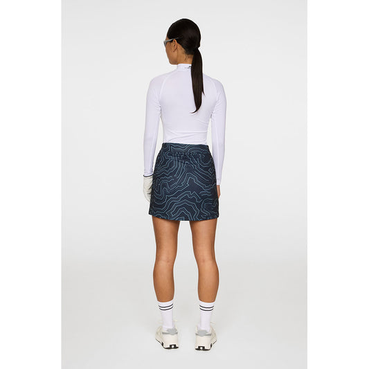 J.Lindeberg Amelie Mid Print Skirt Topo Navy