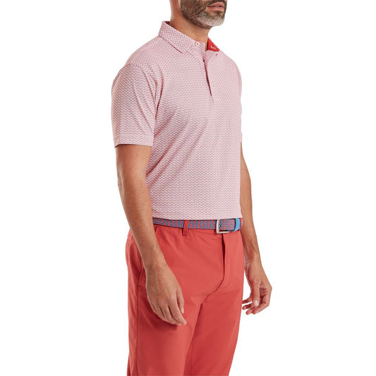 FootJoy Scallop Geo Pique Röd