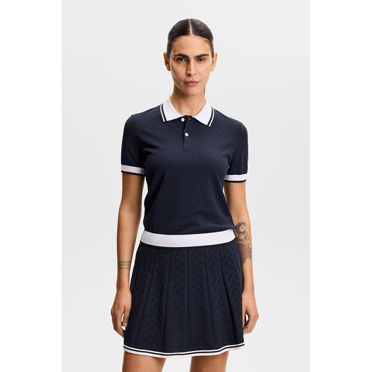 J.Lindeberg Polly Pointelle Polo Navy
