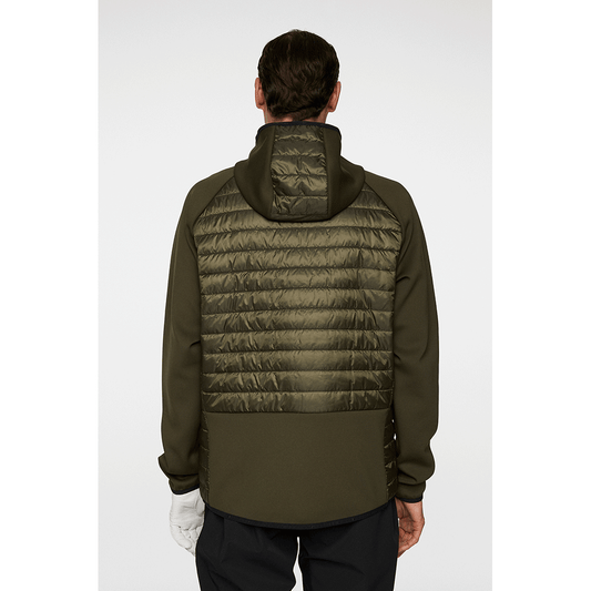 J.Lindeberg Hayden Quilt Hybrid Hood Forest Green