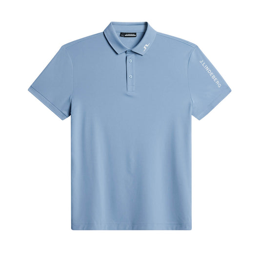 J.Lindeberg Tour Tech Reg Fit Golf Polo Print Light Blue