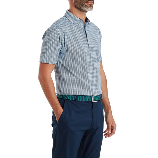 FootJoy Scallop Geo Pique Marinblå