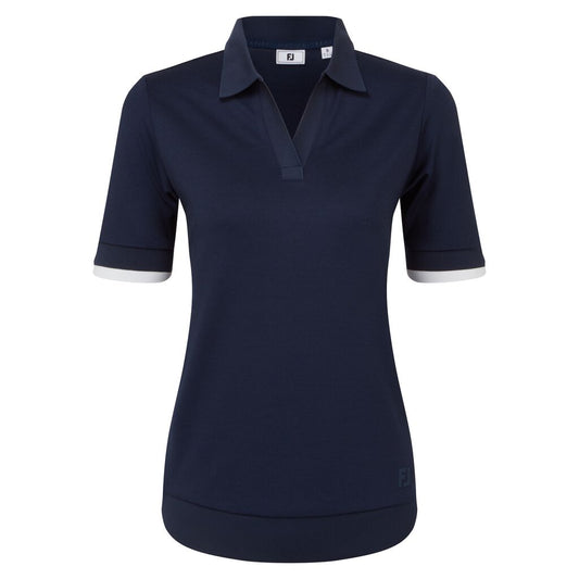 FootJoy Texture Knit Polo Dam Marinblå Vit