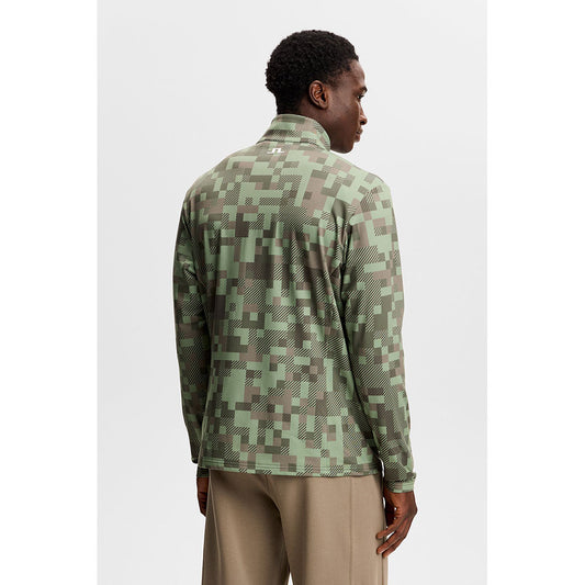 J.Lindeberg Bridger Tour Print Mid Layer Tour 26 Tonal Green L
