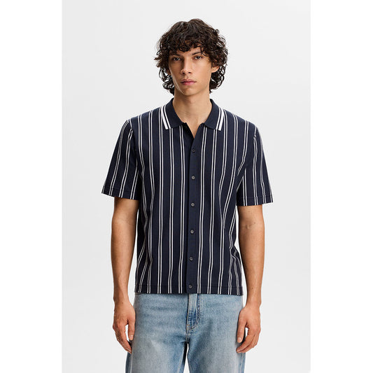 J.Lindeberg Rue Knit SS Shirt Navy