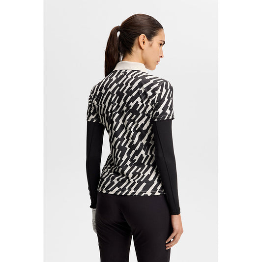 J.Lindeberg Tour Tech Print Polo Oak Moonbeam M C151 Dam