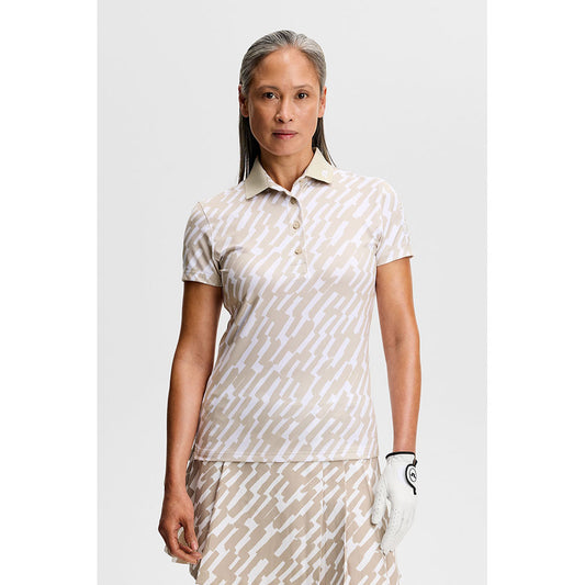 J.Lindeberg Tour Tech Print Polo Oak Island Fossil M  XS S Dam