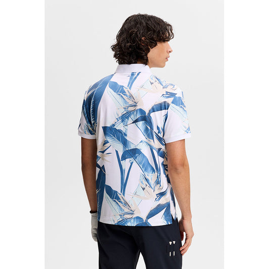 J.Lindeberg Tour Tech Print Polo Paradise Skylight
