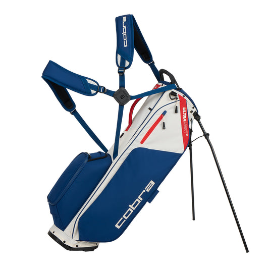 Cobra Ultralight 2 Stand Bag Almond Estate Blue Pop Red