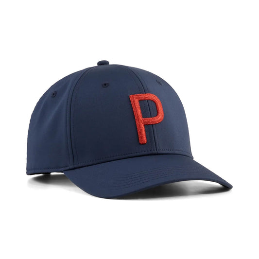 Puma Heritage P Tech Cap Deep Navy Candy Apple
